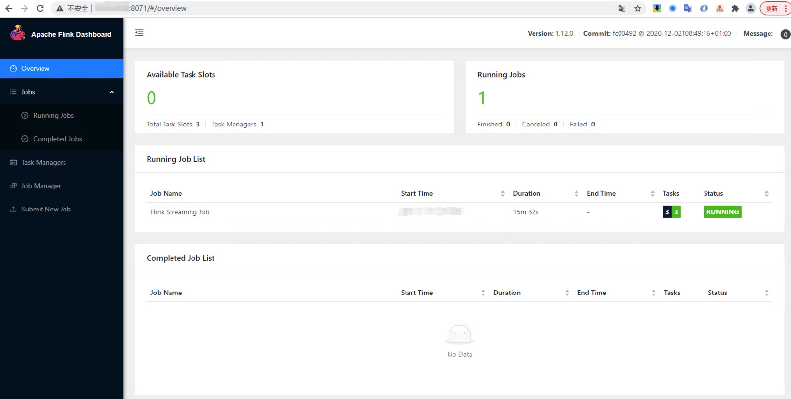 Flink WebUI DashBoard
